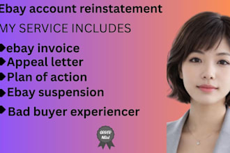 reinstate your suspended ebay account and write appeal letter