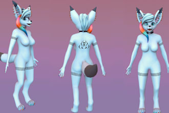 vrchat avatar commission, vrchat avatar redesign, furry avatar, face tracking