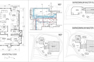 draw architectural floor plans, mep drawings and barndominium master plan