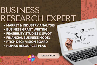 do business model plan pitch deck market research grant writing swot analysis ai