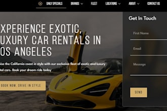 build wix car rental website car dealership website taxi booking automative site
