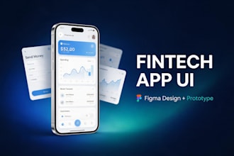 design a fintech mobile app UI UX and figma prototype