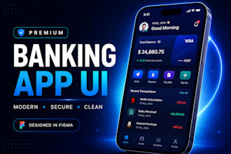 design premium fintech and banking mobile app UI UX
