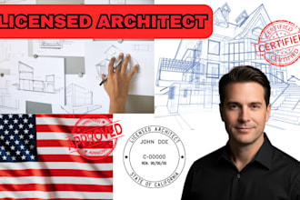 licensed architect civil and structural permit drawing in california texas