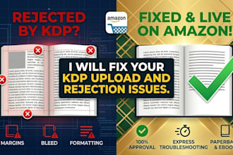 fix amazon kdp upload and rejected ebook or paperback