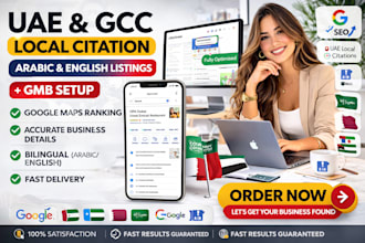 create uae and gcc local citation with arabic and english listings gmb set up
