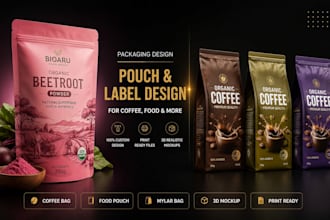 design coffee packaging, coffee bag, pouch design, mylar bag, tea packaging
