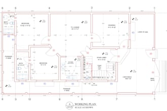 2d working plan, location plan, excavation plan, foundation, sectional elevation
