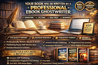 your book is written by a professional ebook ghostwriter