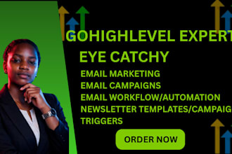 setup gohighlevel email marketing, campaigns, automation workflow and newsletter