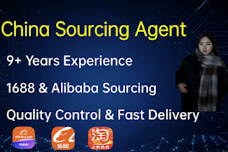 act as your sourcing agent on 1688 and alibaba in china
