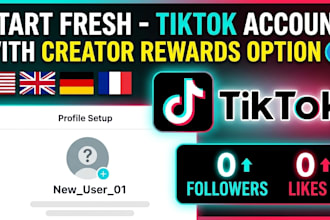create tiktok account with creator reward option