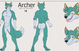 draw furry ref sheet, fursona art, anthro character, nsfw ref sheet, oc design