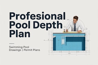 design professional pool depth plan and swimming pool drawings for permits