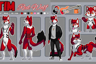 do a custom furry art commission and detailed furry reference sheet