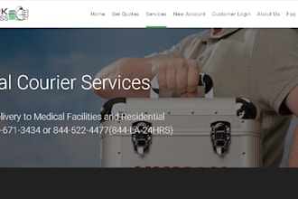 design a medical logistics website with booking system