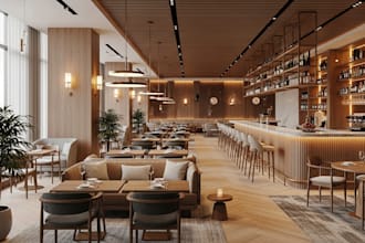 design stunning 3d restaurant, bar, cafe and lounge interior visualization