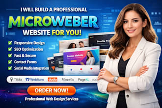build a professional microweber website tilda weblium duda mozello pagexl voog