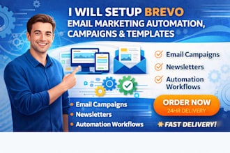 setup brevo email marketing automation, campaign newsletter and email template