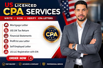 write verified CPA letter, mortgage letter, income letter, expense ratio letter