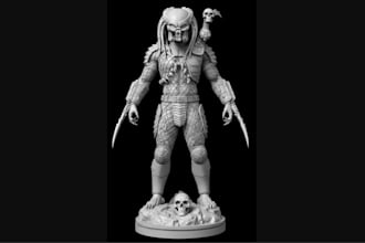 sculpt 3d printable 3d character, 3d warrior, wargaming model, tabletop dnd game