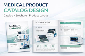 design medical product catalog or healthcare brochure