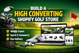 design a shopify golf equipment store dropshiping website for ecommerce business