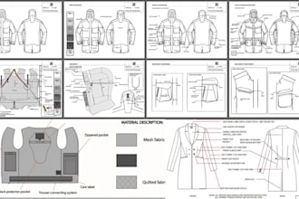 design a professional fashion tech pack for factory ready clothing production