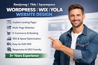 do readymag tilda squarespace wordpress wix and yola landing page website design
