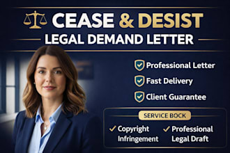 draft cease and desist demand letter copyright trademark dispute legal letter