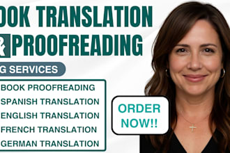 translate and proofread your book into french, german, italian, book translation
