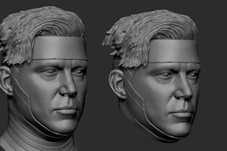sculpt  realistic 3d head model for 3d printing
