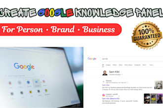 create google knowledge panel, knowledge graph for person, brand or any category