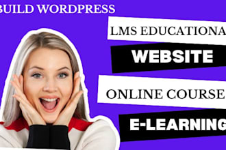 build lms educational website elearning website online course website education
