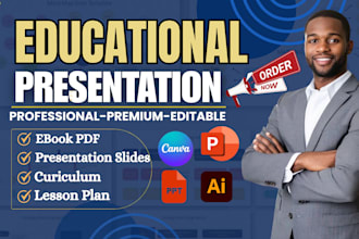 design professional educational presentation, academic powerpoint, google slide