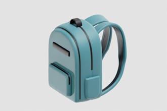 do 3d product rendering 3d bag design backpack modelling and  packaging mockup