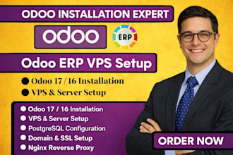 install, configure odoo 17, 16 erp on your vps or server with domain and SSL