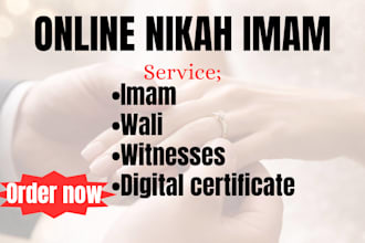 conduct online nikah islamic marriage imam wali and witness