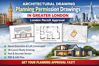 architect architectural drawing planning permission drawing in greater london