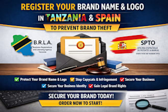 register amazon brand name and logo in tanzania and spain to prevent brand theft