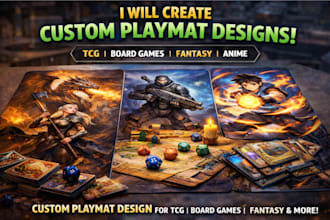 create custom playmat design for tcg pokemon board game one piece anime or print