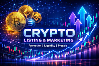 do crypto coin listing, marketing, promotion, liquidity and presale support