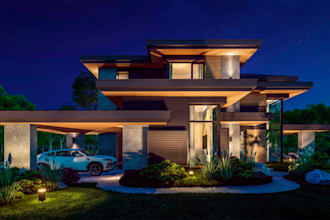 create realistic 3d exterior rendering