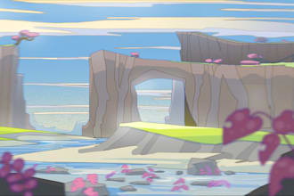 create a stylised 2d background