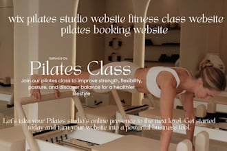 design wix pilates studio website fitness class website pilates booking website