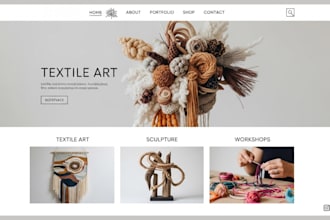 design squarespace painter art website sculptor studio website textile artist si