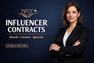 draft influencer, agency, and content creator legal contracts