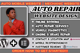 auto repair website, mechanic website design, auto service website