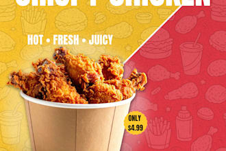 design premium food and beverage instagram ads for restaurant