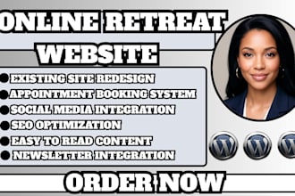 online retreat website, wellness retreat website, yoga retreat website